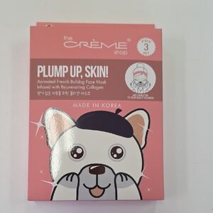 Plump Up, Skin! Animated Bulldog Face Mask - Pink